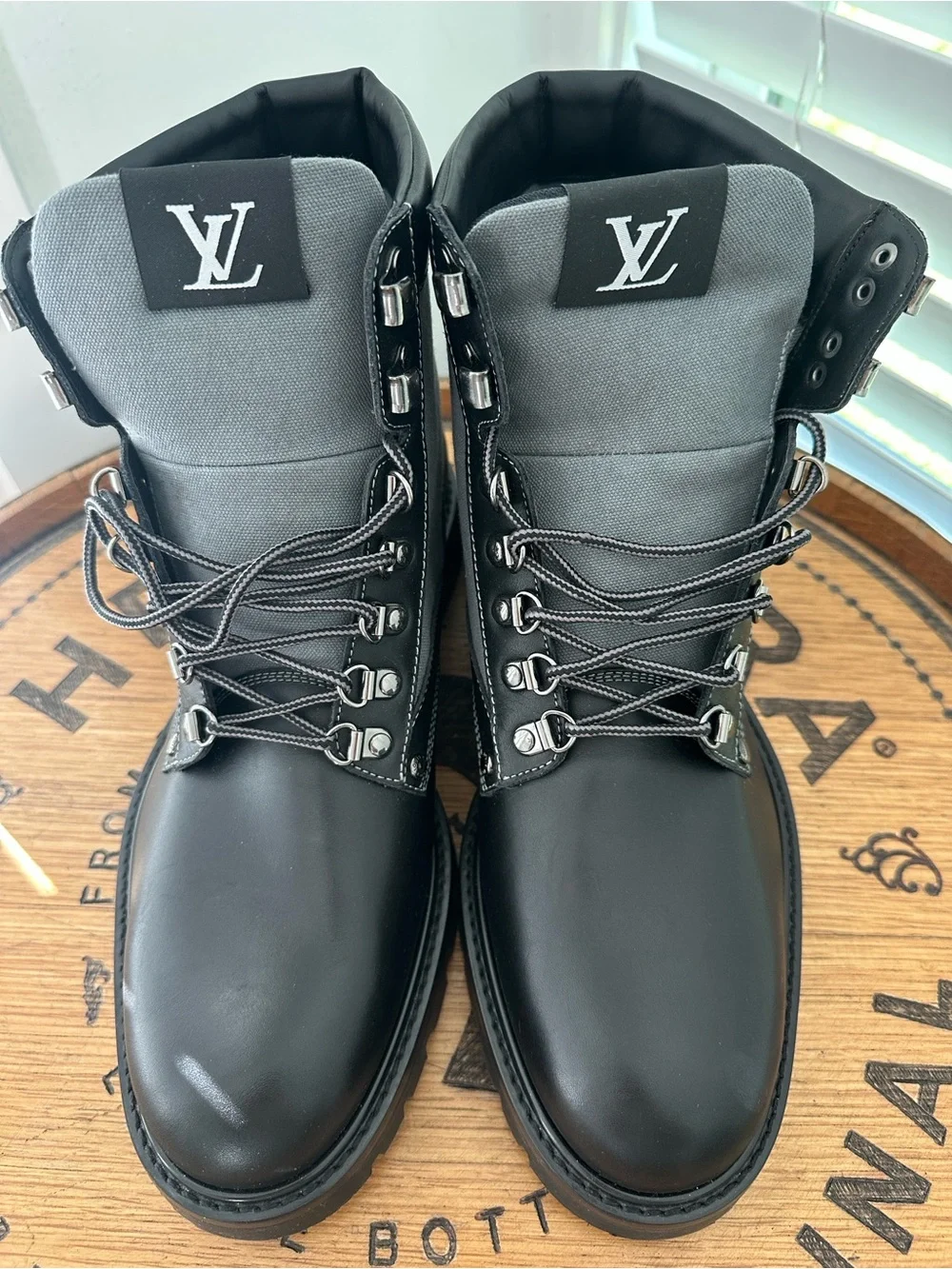 Authentic Louis Vuitton Oberkampf patch work Boots